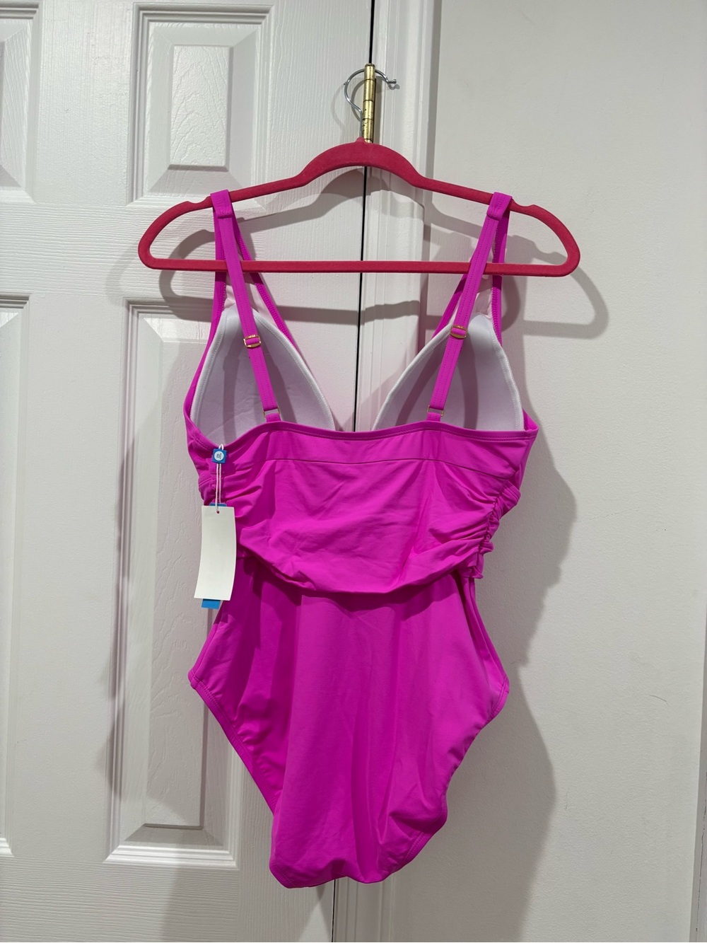 NWT Bleu By Rod Beattie Plunging Pink One Piece Swimsuit Dahlia Swim Size 10 $98 - Picture 8 of 12
